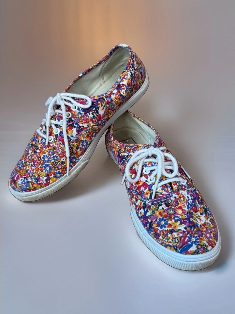 Vans Floral Canvas Lace-Up Sneakers - Multicolor